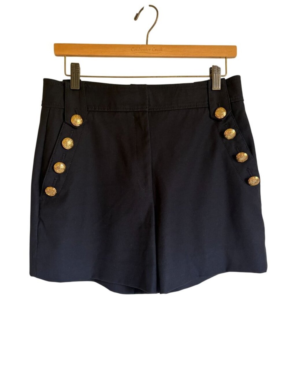 WHBM Black Coastal Nautical Shorts 5" Inseam